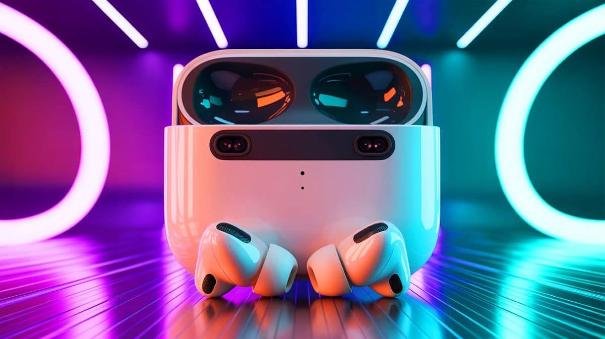 « Apple va bouleverser notre quotidien » : une mini-caméra IA cachée dans les AirPods 2027 promet un espionnage technologique inédit et terrifiant Illustration de l'intégration future de caméras intelligentes dans les AirPods par Apple, générée par intelligence artificielle.