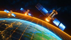 Illustration de la panne mondiale de Starlink générée par intelligence artificielle.