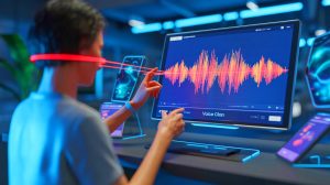 Illustration de la technologie de clonage vocal développée par Hume AI, générée par intelligence artificielle.