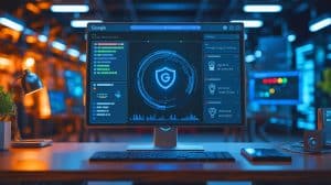 Illustration de la lutte de Google contre les escroqueries numériques avec Gemini Nano, générée par intelligence artificielle.