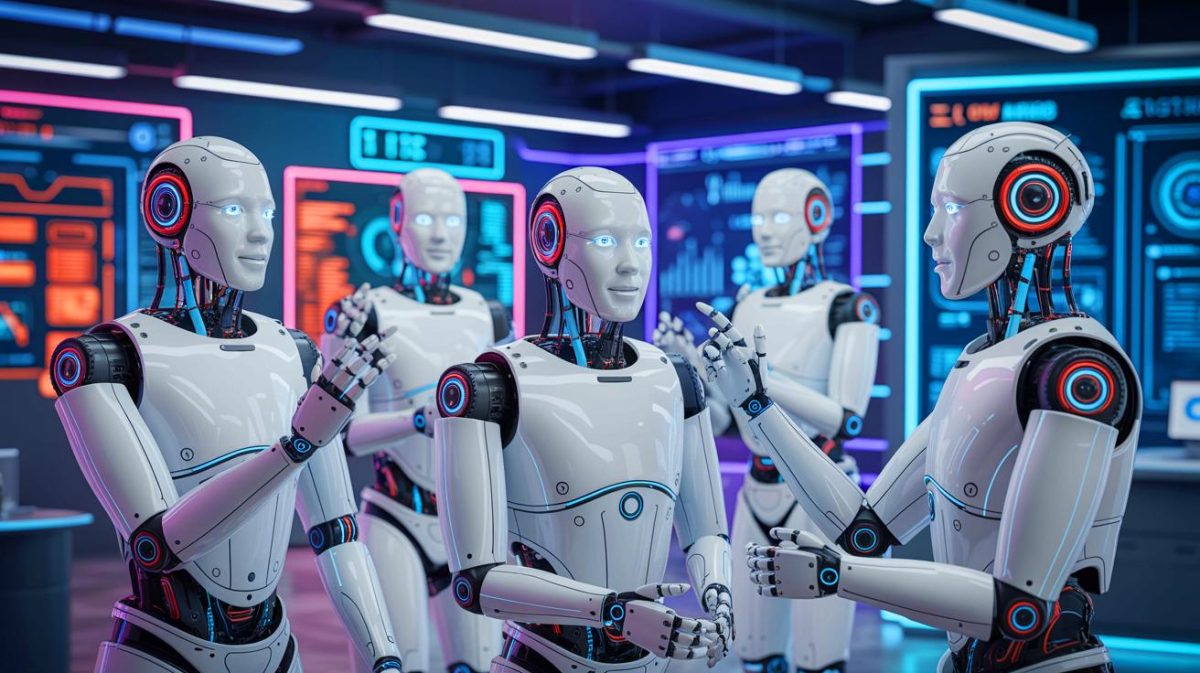 « Incroyable, l’IA pense par elle-même » : cette découverte effrayante met les scientifiques dans l’impossibilité d’expliquer cette nouvelle capacité autonome Illustration de l'intelligence artificielle développant des comportements sociaux humains, générée par intelligence artificielle.