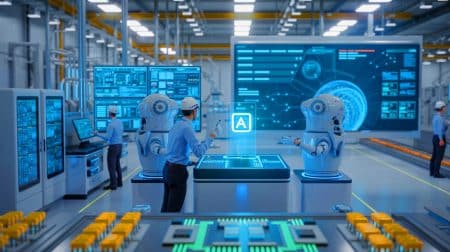 Illustration de Nigel AI Advisor optimisant l'automatisation et l'efficacité des tests dans divers secteurs industriels, générée par intelligence artificielle.