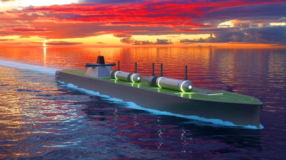Illustration de navires nucléaires naviguant en mer, capable de fonctionner sans ravitaillement pendant dix ans, générée par intelligence artificielle.