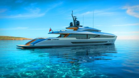 Illustration de Gabe Newell à bord de son superyacht, générée par intelligence artificielle.