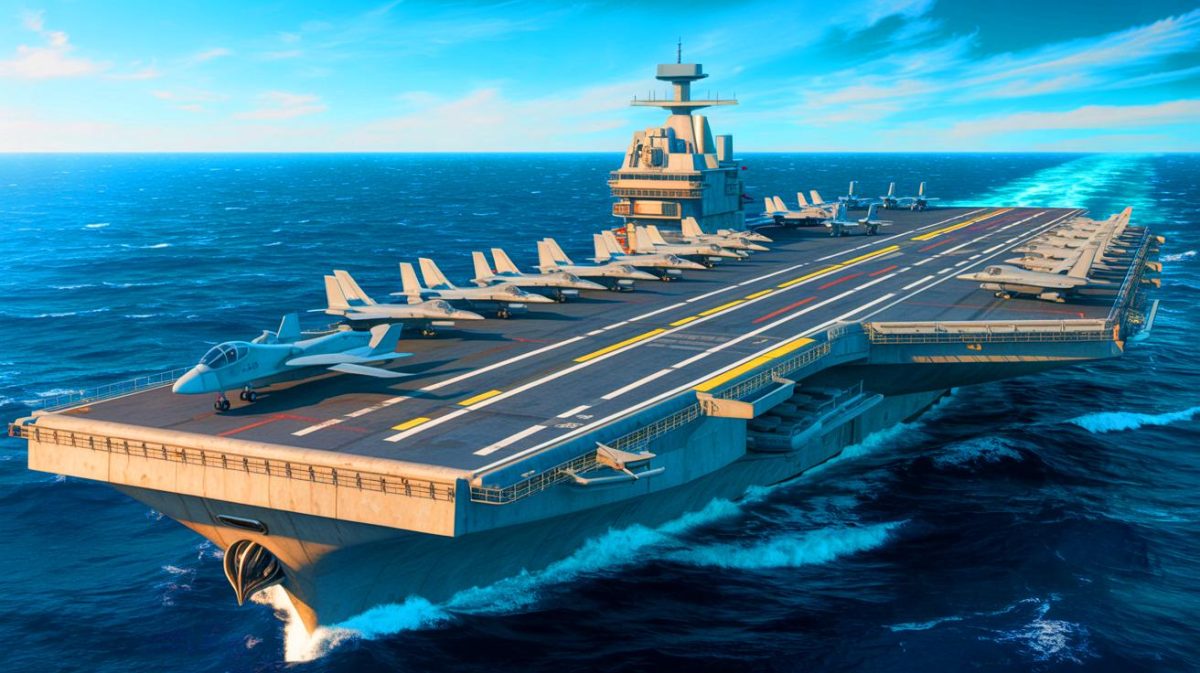 « Un monstre d’acier qui défie l’océan » : ce porte-avion français de 80 000 tonnes écrase tous les records en Europe et bouleverse l’équilibre naval Illustration de la construction du futur porte-avion français, le plus grand jamais construit en Europe, générée par intelligence artificielle.