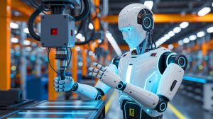 Illustration de l'innovation chinoise dans la robotique humanoïde avec le robot G1 d'Unitree.