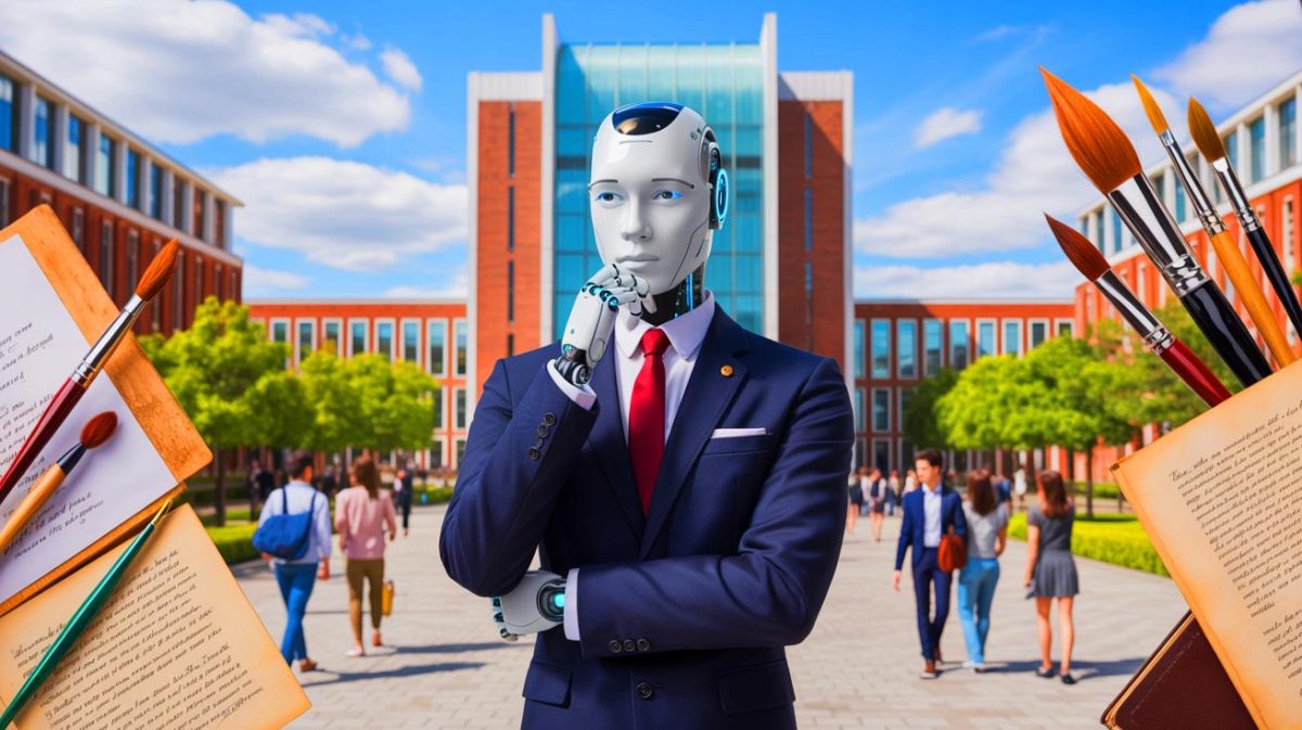 Illustration de l'acceptation du robot humanoïde Xueba 01 dans le programme de doctorat en arts à Shanghai.