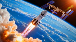 Illustration de la capsule Dragon de SpaceX revenant sur Terre avec du matériel innovant de la Station Spatiale Internationale.
