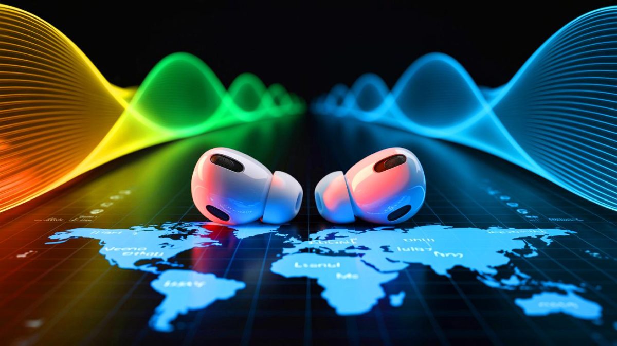« Apple brise la barrière des langues » : ces AirPods capables de traduire instantanément pourraient bouleverser la communication mondiale Illustration de l'intégration de la traduction instantanée dans les AirPods et applications d'Apple.