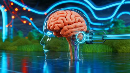 Illustration de l'immortalité humaine rendue possible par les avancées technologiques en intelligence artificielle.