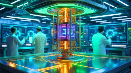 Illustration de l'avancée majeure d'IBM en informatique quantique avec la méthode de correction d'erreurs LDPC.