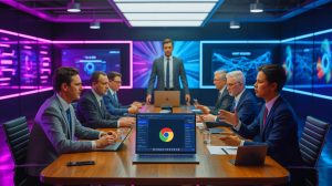 Illustration de l'offre audacieuse de Perplexity pour acquérir le navigateur Chrome de Google.