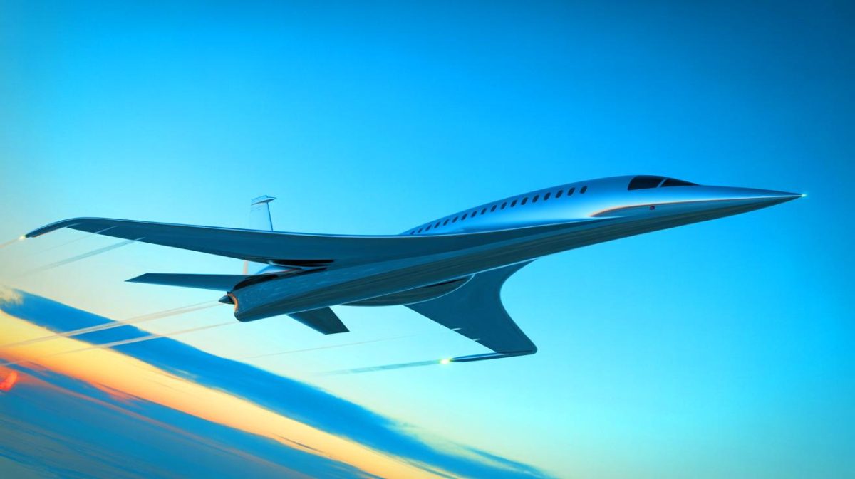 Illustration de l'avion supersonique C949 de la COMAC, symbole de l'innovation technologique chinoise.
