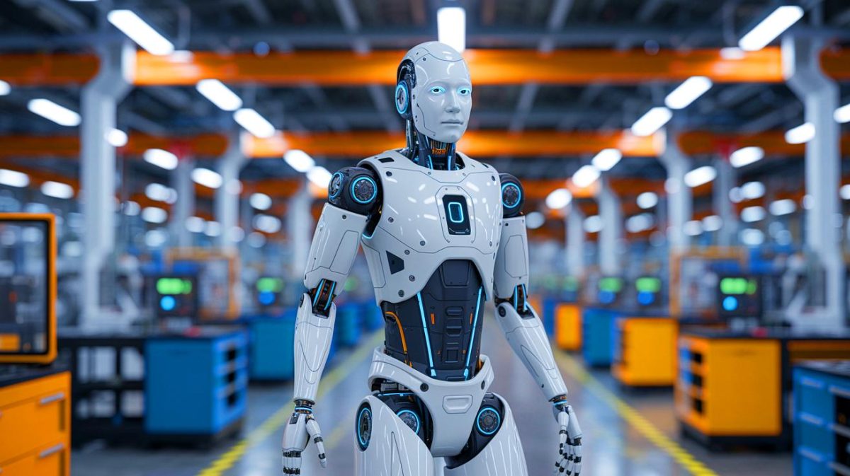 Illustration de la montée en puissance de la Chine dans la robotique humanoïde avec le robot G1 d'Unitree.