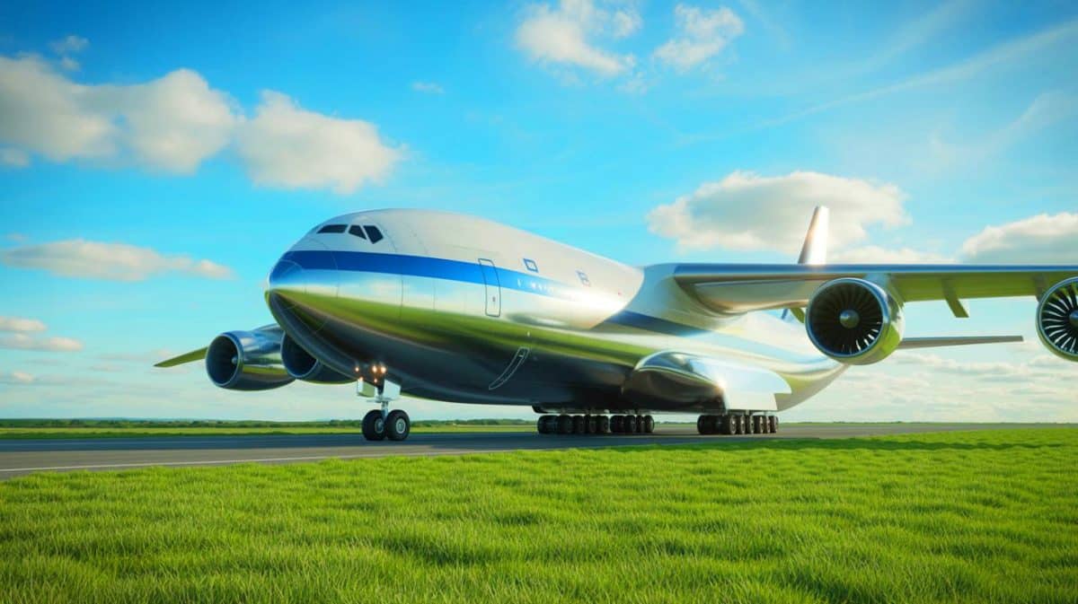 Illustration de l'avion-cargo Windrunner conçu pour transporter des pales d'éoliennes géantes.