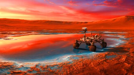 Illustration de la découverte de saumures sur Mars et ses implications pour l'exploration spatiale.