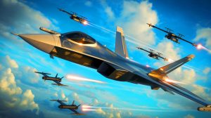 Illustration de la montée en puissance des avions de chasse de sixième génération.