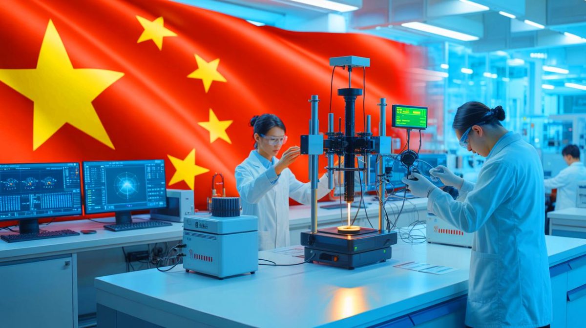 Illustration de la métrologie quantique en Chine comme pilier stratégique de la rivalité technologique.