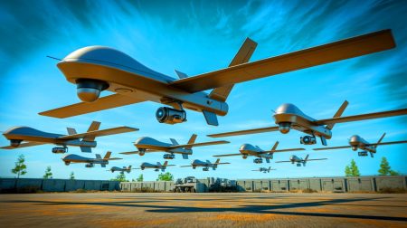 Illustration de l'innovation de Thales dans le déploiement de drones autonomes.