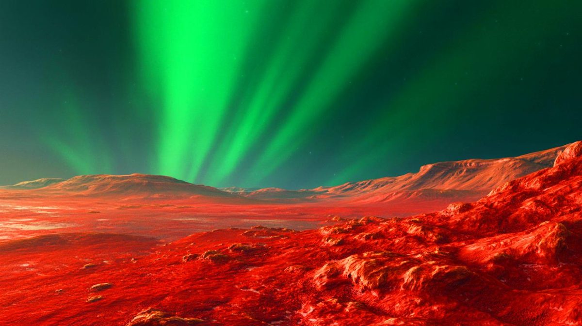 « Le ciel brûle en vert sur Mars » : les images inédites qui affolent les scientifiques du monde entier Illustration de l'observation d'un ciel vert sur Mars intrigant les scientifiques.
