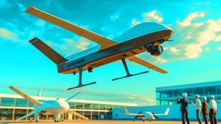 Illustration de la démonstration du drone à décollage vertical d'Airbus au centre régional de ressource drone de Pourrières.