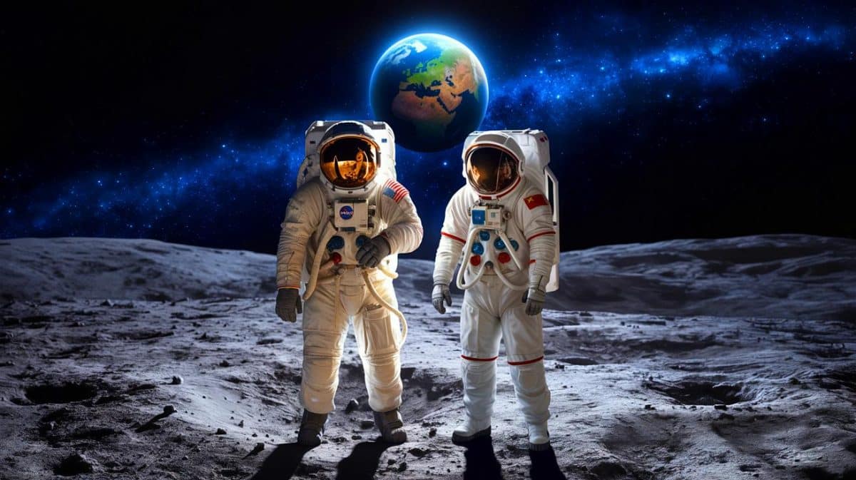 « La conquête spatiale chinoise inquiète Washington » : la NASA interdit ses programmes aux chercheurs chinois, la Lune en ligne de mire Illustration de la politique d'exclusion des chercheurs chinois par la NASA dans le contexte de la course à la Lune.