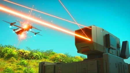 Illustration de l'achèvement des tests du système de défense laser Iron Beam en Israël.