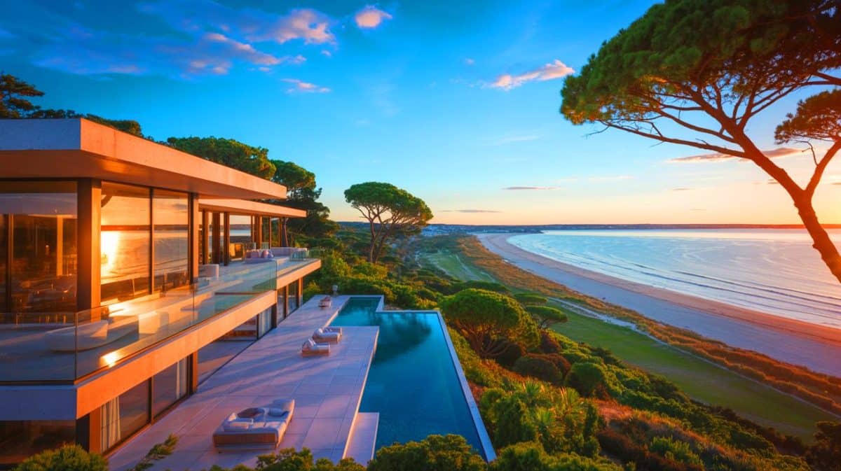 « Antoine Dupont provoque la colère des habitants » : sa maison à 3 millions bouleverse la vie du village Illustration de la nouvelle villa d'Antoine Dupont surplombant le bassin d'Arcachon.