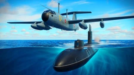 Illustration de la surveillance du sous-marin russe Novorossisk par les forces américaines en Méditerranée.