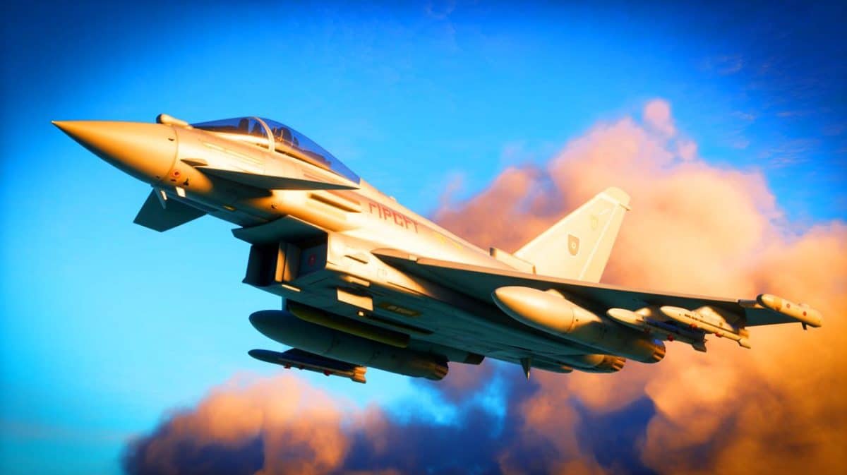 Illustration de la modernisation des Eurofighter Typhoon allemands avec des pods de ciblage Litening 5.