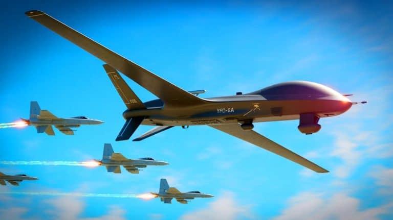 « Le F-47 américain s’offre un allié » : premier vol du drone de combat “loyal wingman” aux côtés du chasseur de 6e génération