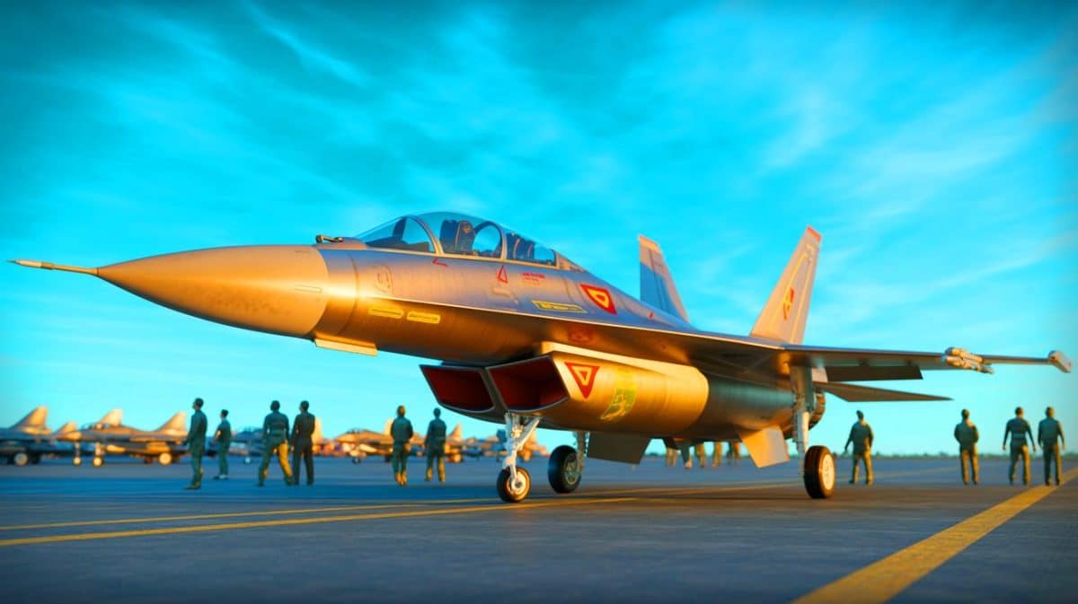 Illustration de l'avion de chasse chinois J-36 de sixième génération.