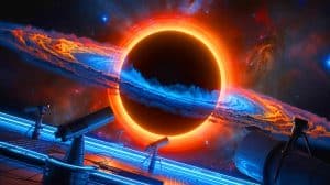 Illustration de l'étude du trou noir Sagittarius A* grâce à l'intelligence artificielle.