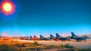 Illustration de la suspension des opérations aériennes militaires en Grèce en raison de la canicule.