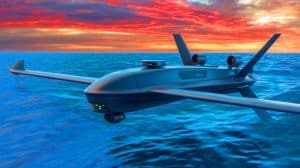 Illustration de la commande de cinq drones DriX par une marine européenne pour des missions de surveillance maritime.