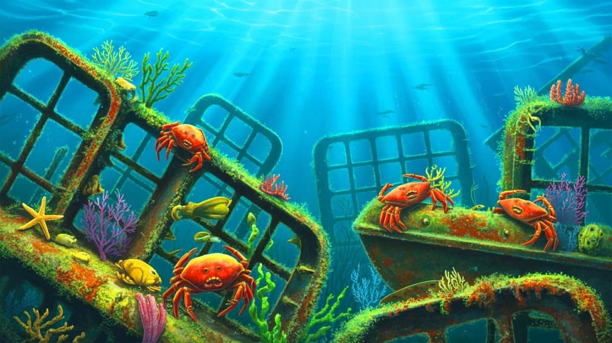 « Une décharge d’armes nazies devient un refuge » : un site sous-marin de la Seconde Guerre mondiale transformé en écosystème marin Illustration de la biodiversité marine prospérant sur des reliques de guerre submergées.