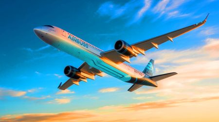 Illustration de l'avion à hydrogène conceptuel d'Airbus présenté au sommet annuel.