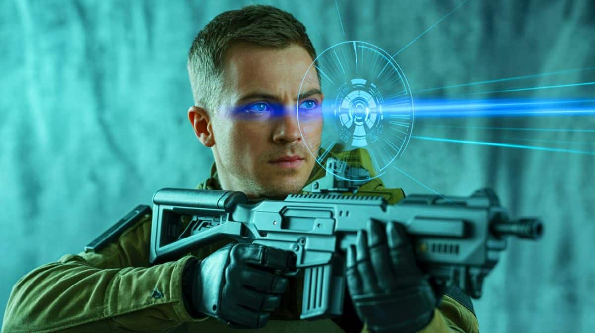 Cette IA militaire britannique intégrée dans les armes augmente la puissance de feu Illustration de l'intégration de l'intelligence artificielle dans le système de ciblage ASGARD de l'armée britannique.