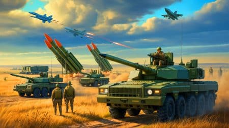 Illustration de l'exercice militaire Zapad 2025 mené par la Russie et la Biélorussie.