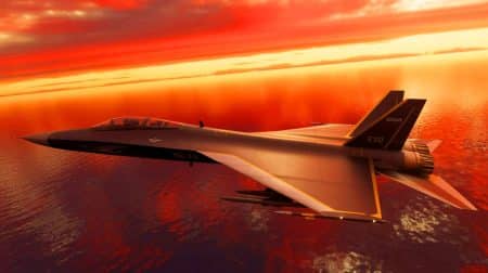 Illustration de la nouvelle génération de chasseurs F/A-XX de Boeing pour la marine américaine.