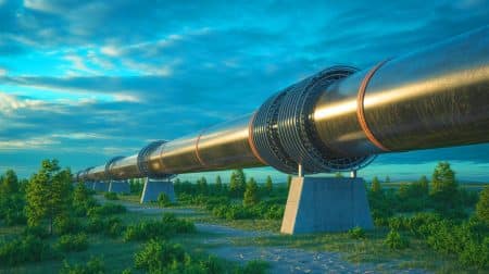 Illustration de l'oléoduc Droujba, symbole de la dépendance énergétique européenne à la Russie.