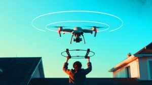 Illustration de la technologie de brouillage des drones pour la protection et la sécurité aérienne.