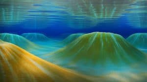 Illustration de la découverte des formations géologiques « sinkites » sous la mer du Nord.