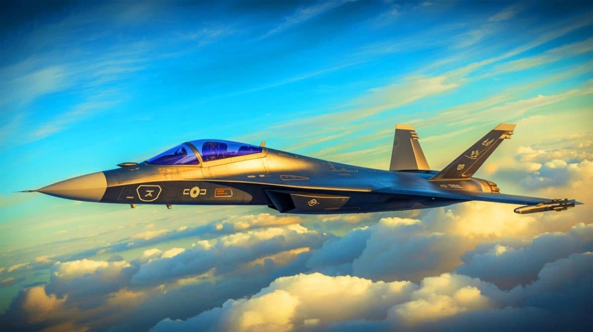 « Il traverse l’Atlantique sans se ravitailler » : ce chasseur révolutionnaire transporte 4 500 kg avec un seul plein Illustration de l'avion de chasse Tempest, symbole de l'innovation et de la supériorité aérienne britannique.