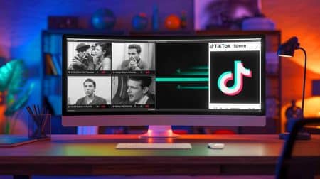 Illustration de la perception moderne de la rapidité de la parole à travers les archives vidéo et les réseaux sociaux.