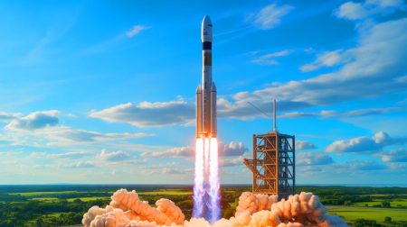 Illustration de la fusée expérimentale FROG développée par le CNES pour tester des technologies réutilisables.