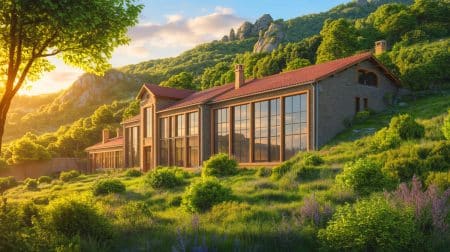 Illustration de la transformation d'une ancienne école en havre de paix par Julien Doré dans les Cévennes.