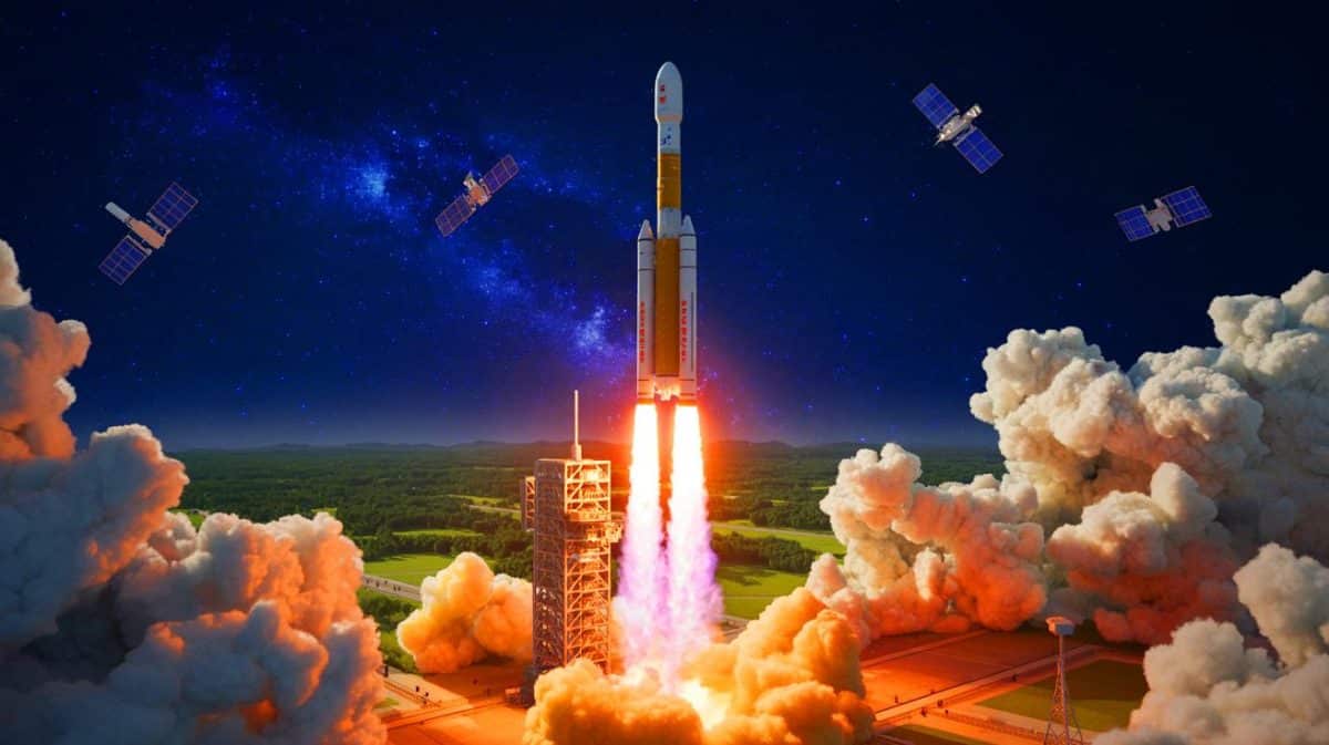 « Pékin défie Elon Musk dans l’espace » : la Chine lance son Starlink pour concurrencer les États-Unis Illustration de la série de lancements de satellites par la Chine depuis le site de Jiuquan.