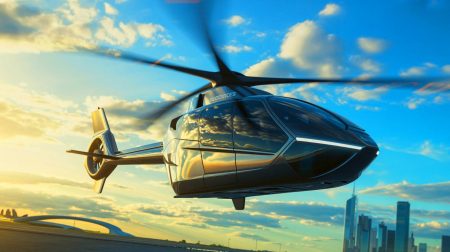 Illustration de l'Airbus Helicopters RACER en vol, symbole d'innovation et de performance dans l'aviation hybride.