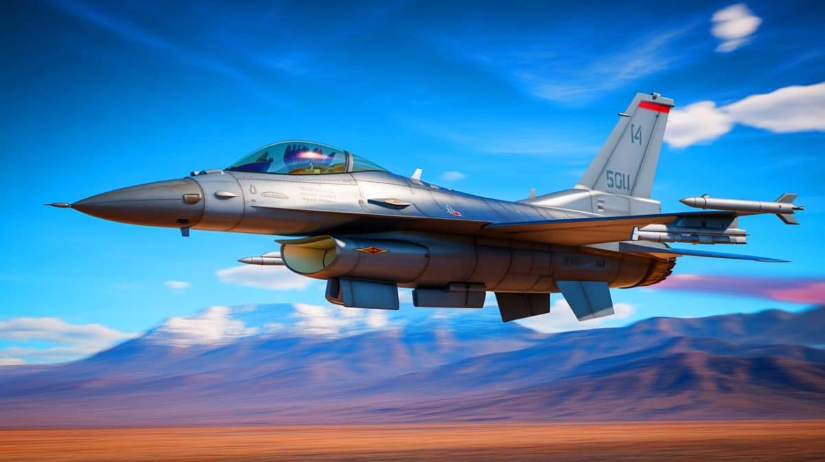 « Le F-16 validé pour le Pérou » : l’avion de chasse américain choisi pour moderniser la flotte aérienne péruvienne Illustration de l'acquisition potentielle de chasseurs F-16 par le Pérou pour moderniser sa flotte aérienne.